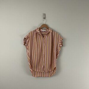 Madewell Central Button Down Shirt in Rainbow Stripe Size XXS